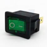 TECLA RECTANGULAR MINI 1 PUNTO CON LUZ VERDE 12V