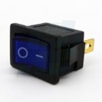 TECLA RECTANGULAR MINI 1 PUNTO CON LUZ AZUL 12V