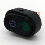 tecla ovalada 1 punto negra CON LOGO DE FARO Y LED VERDE 12V