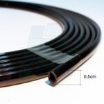 MOLDURA U CROMADA, X 5 METROS CON ADHESIVO NEGRA - Imagen 2