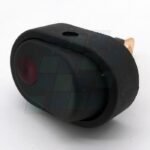 tecla ovalada 1 punto negra y testigo DE LED GRANDE ROJO 12V