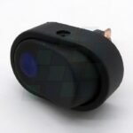 tecla ovalada 1 punto negra y testigo DE LED GRANDE AMBAR 12V