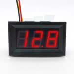 VOLTIMETRO DIGITAL PARA EMPOTRAR RECTANGULAR 45X26MM 2,3-30V 3 CABLES LED ROJO "GRANDE"