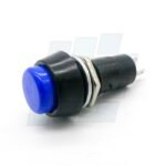 PULSADOR CON PUNTO DE RETENCION AZUL 12V