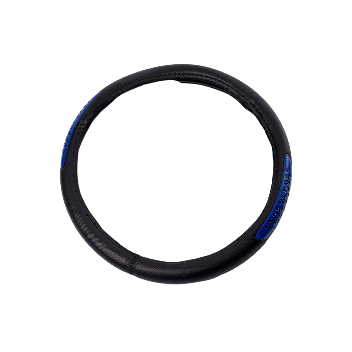 CV009 CUBRE VOLANTE NEGRO CON PUNTOS AZUL - Imagen 1