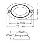 FARO BAIML ELECTRONICO DE LED MINI OVALADITO ROJO - Imagen 2