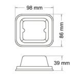 FARO CUADRADITO CON LED AMBAR BAIML - Imagen 2