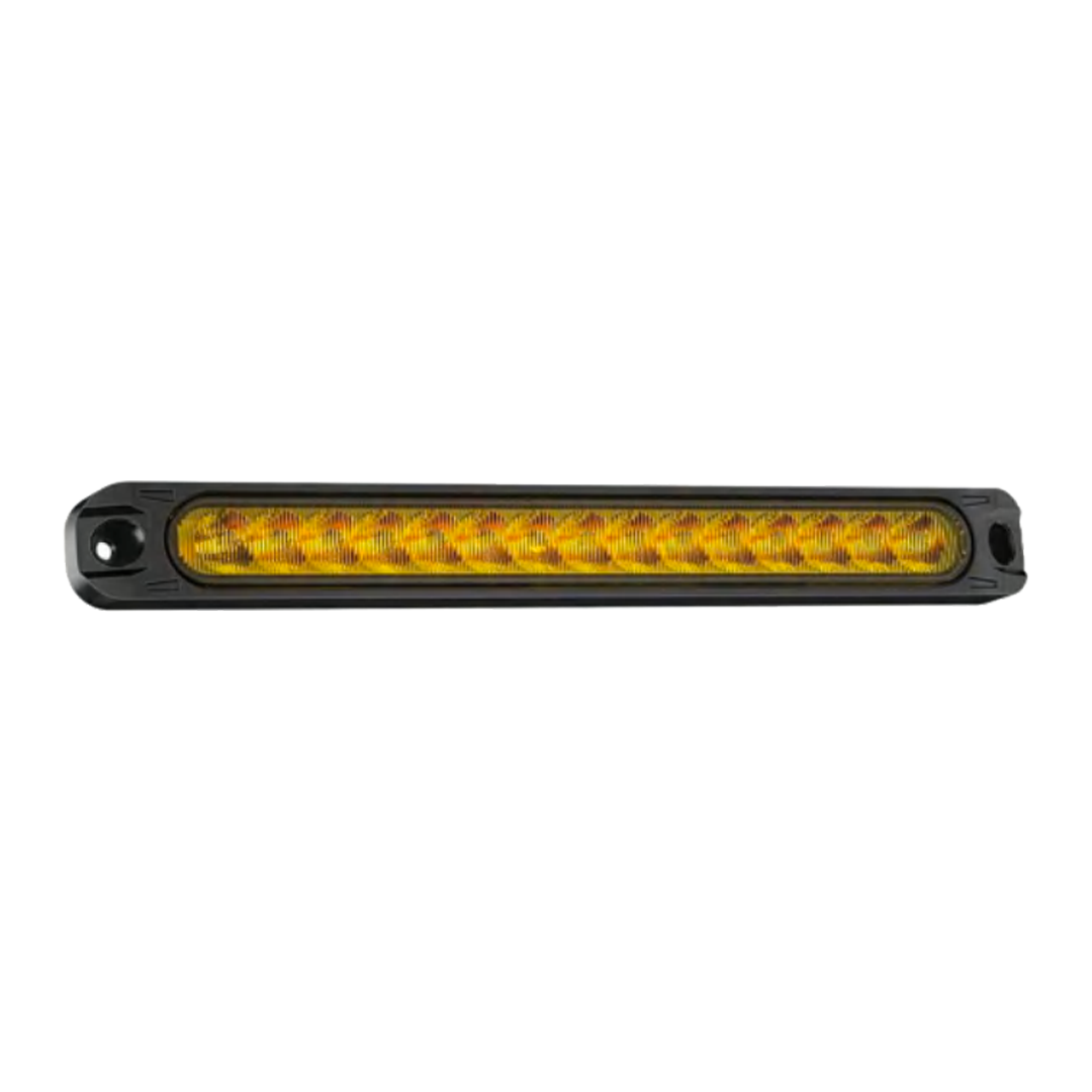 DJ-KD512W-AMBER. FARITO DE LED MOLDURA 25 CM X 2,5 CM AMBAR 12/24V FUNCION FIJA, SECUENCIAL Y FLASH - Imagen 1