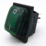 TECLA RECTANGULAR 1 PUNTO LUZ ACRILICA VERDE ESTANCO 28X38MM