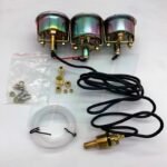 TRIO INSTRUMENTOS PANEL ACEITE VOLTIMETRO Y TEMPERATURA NEGRO - Imagen 4