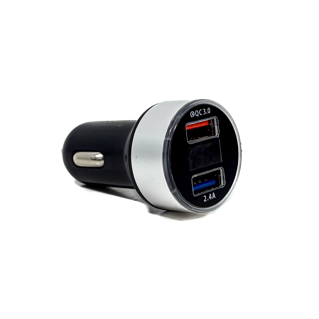 VOLT VOLTIMETRO DIGITAL REDONDO + PUERTOS 2 USB 5V 3100MA AL ENCENDEDOR LUZ ROJA - Imagen 1