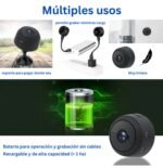 CAMARA WIFI REDONDA MINI CON BASE, CARGA USB Y RANURA PARA TARJETA DE MEMORIA - Imagen 6