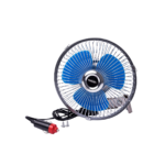 VENTILADOR METALICO 8" 12V UNIVERSAL PLATEADO DIAMETRO 220MM FIJO Y OSCILANTE, PALETAS DE PLASTICO - Imagen 2