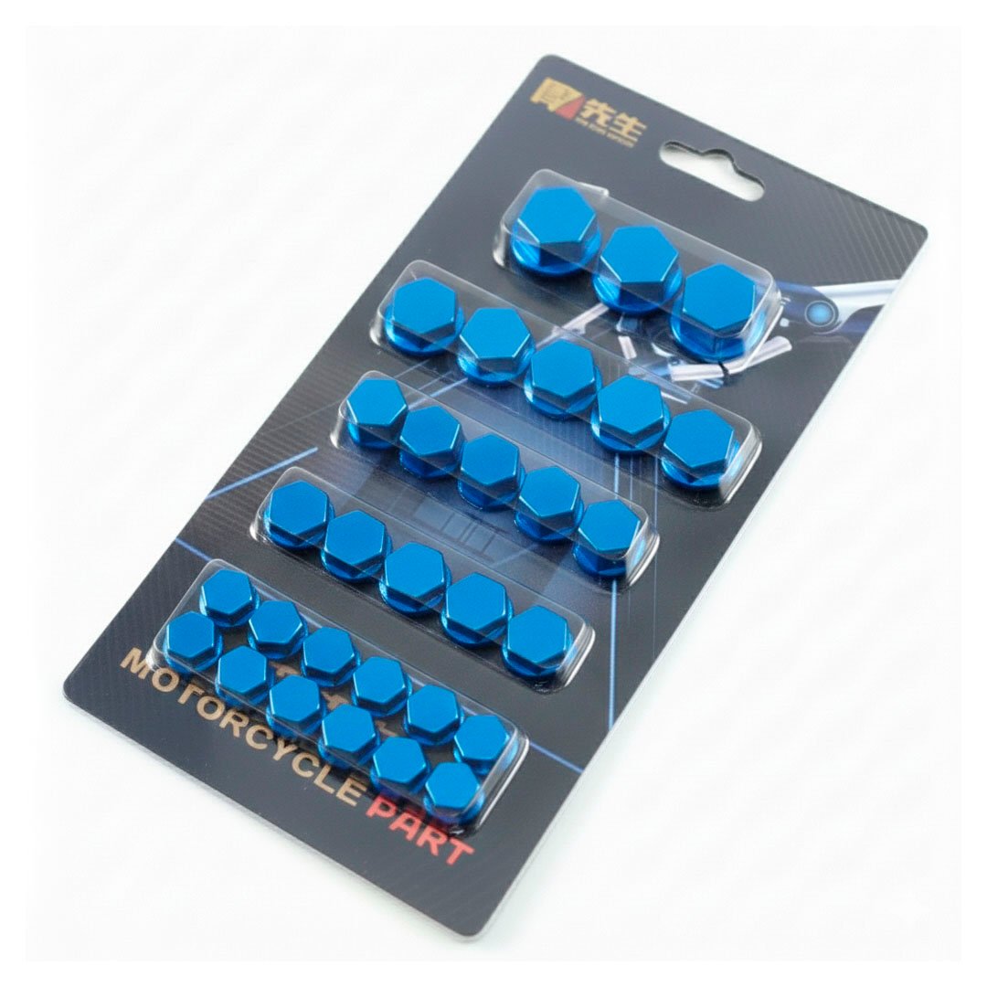 TOR06 TAPITAS ANODIZADAS CUBRE TORNILLOS X 30 UNIDADES AZUL - Imagen 1